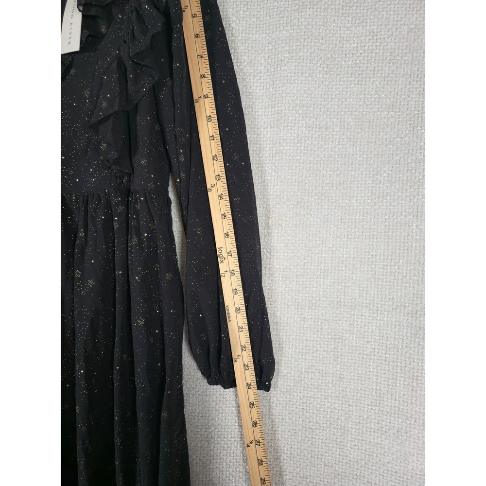 Moon River Black Midi Dress with Gold Speckle - Picture 9 of 14